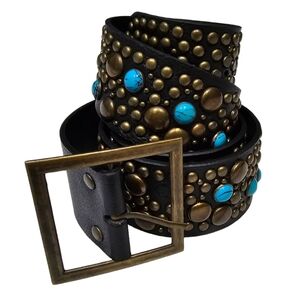 Turquoise and Bronze Studded Belt